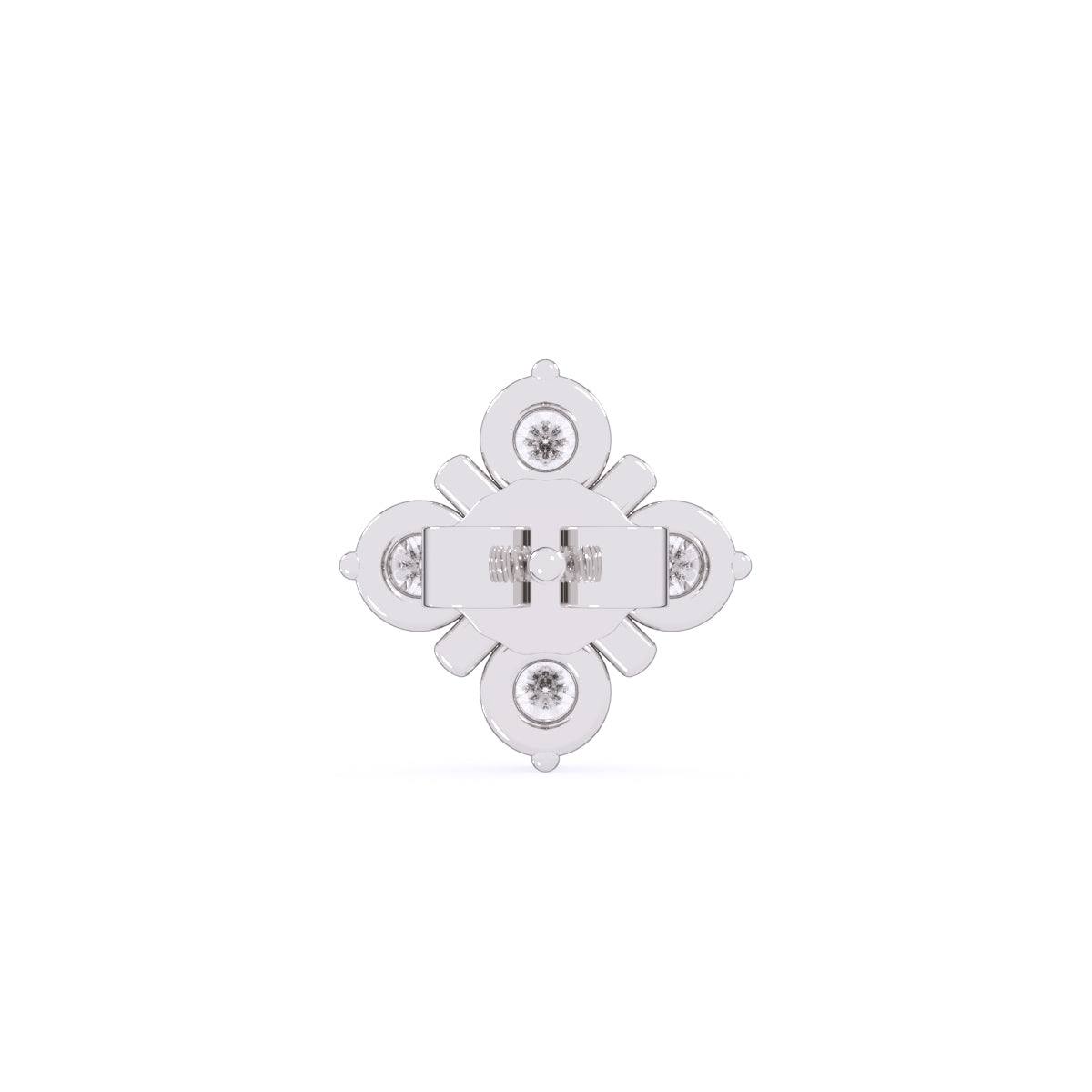 Bezeled Flower Cluster Lavish Stud Earrings