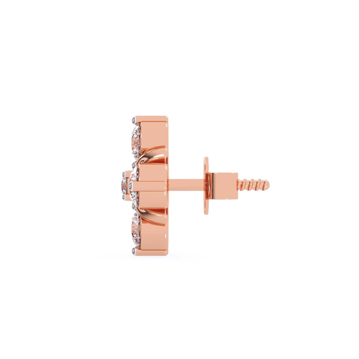 Bezeled Flower Cluster Lavish Stud Earrings