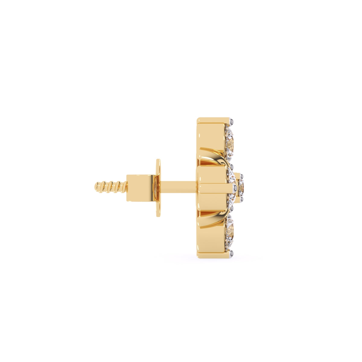 Bezeled Flower Cluster Lavish Stud Earrings