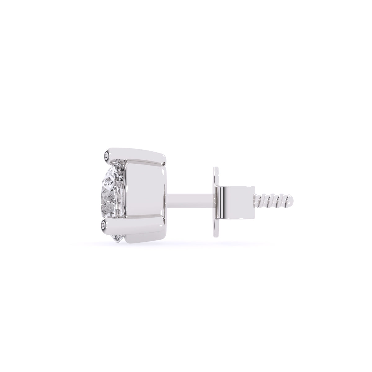 Three Prong Set Sparkle Diamond Tiny Studs