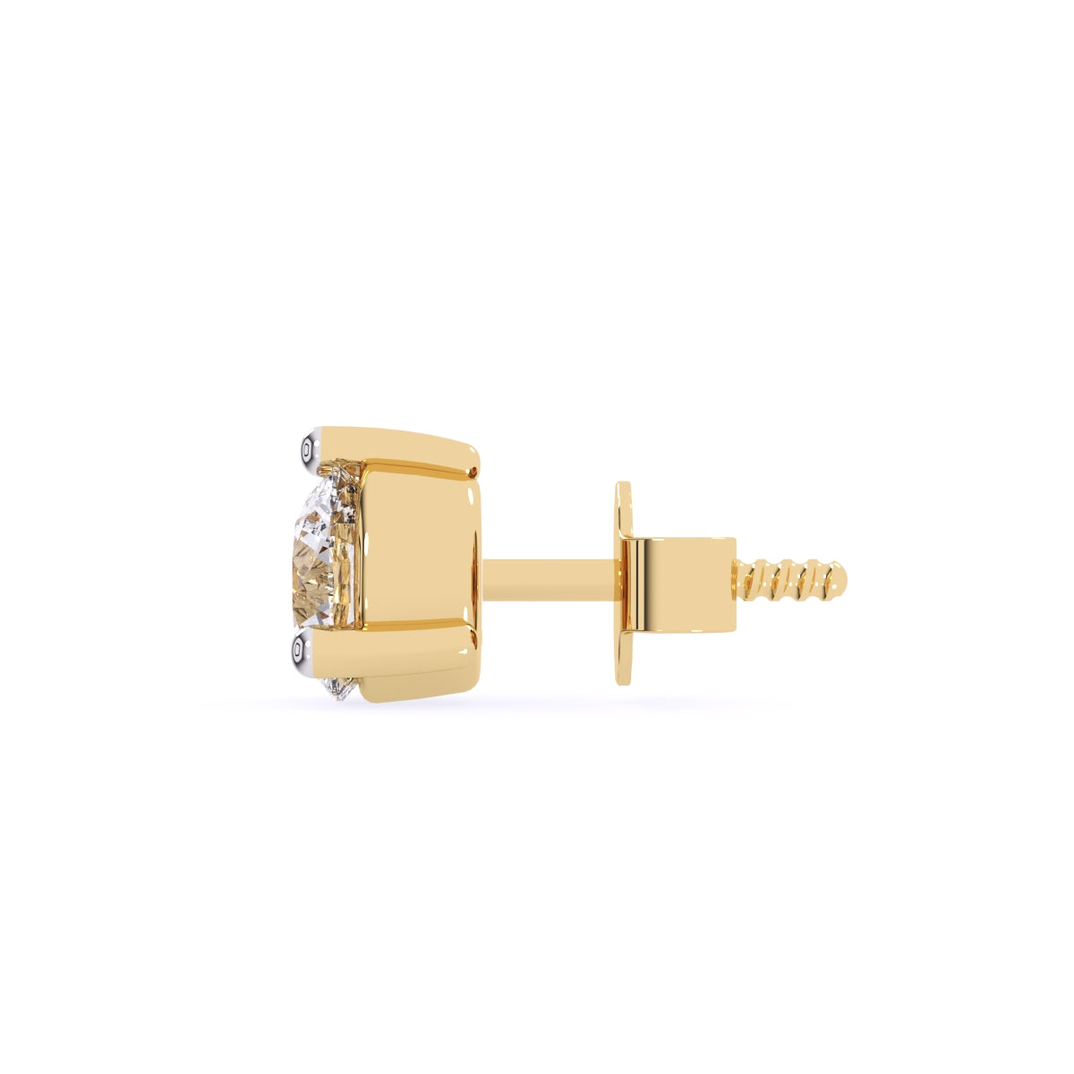 Three Prong Set Sparkle Diamond Tiny Studs