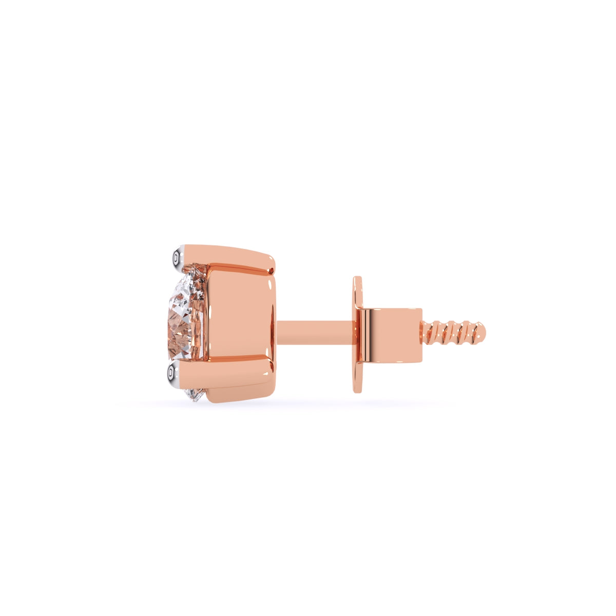 Three Prong Set Sparkle Diamond Tiny Studs