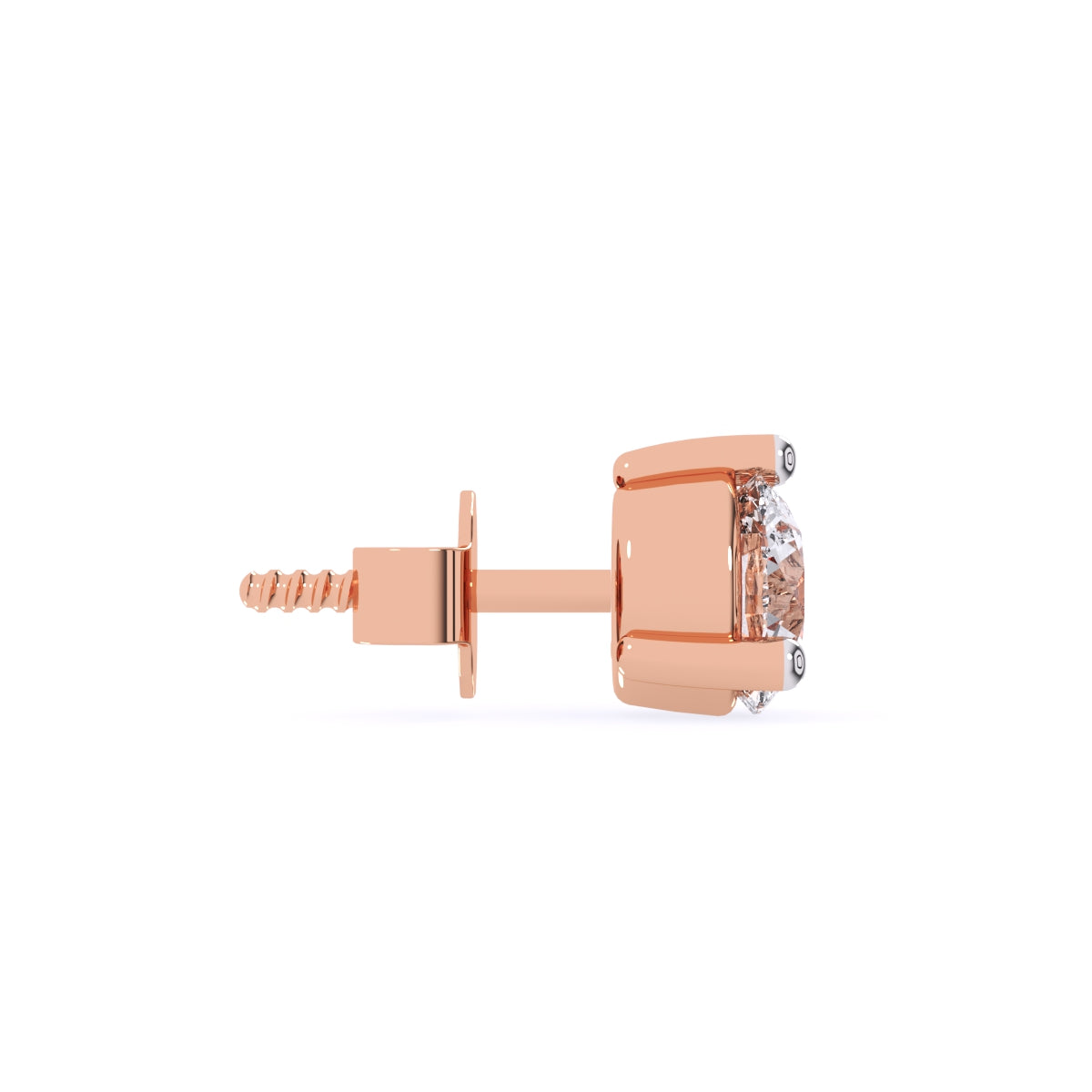Three Prong Set Sparkle Diamond Tiny Studs