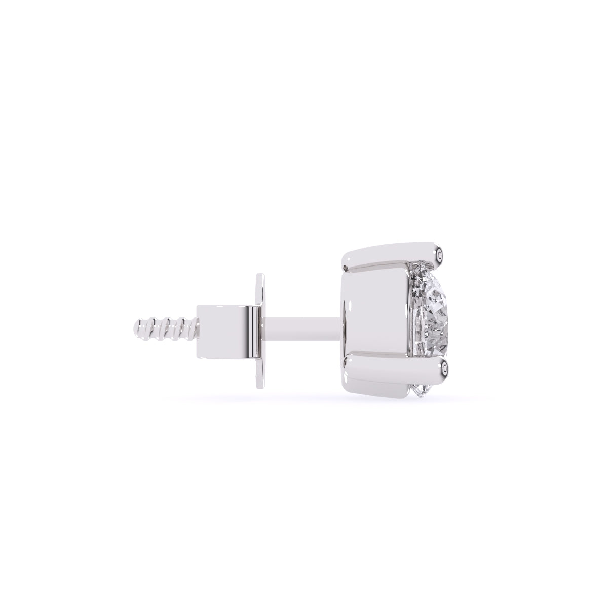 Three Prong Set Sparkle Diamond Tiny Studs