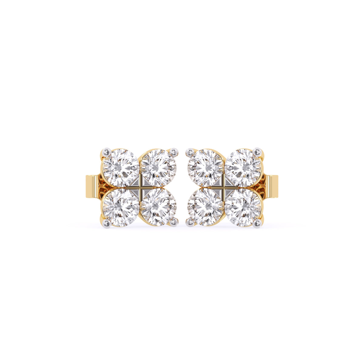 Four Lab Grown Diamond Clover Studs In Rose Gold