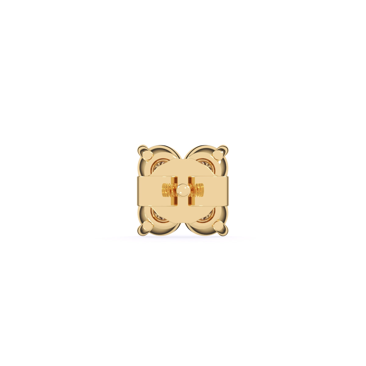 Four Lab Grown Diamond Clover Studs In Rose Gold
