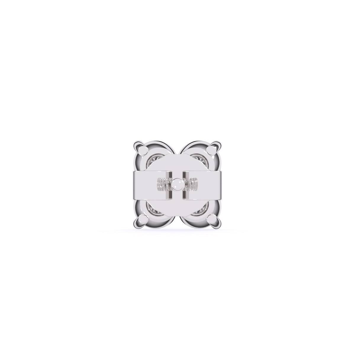 Four Lab Grown Diamond Clover Studs In Rose Gold