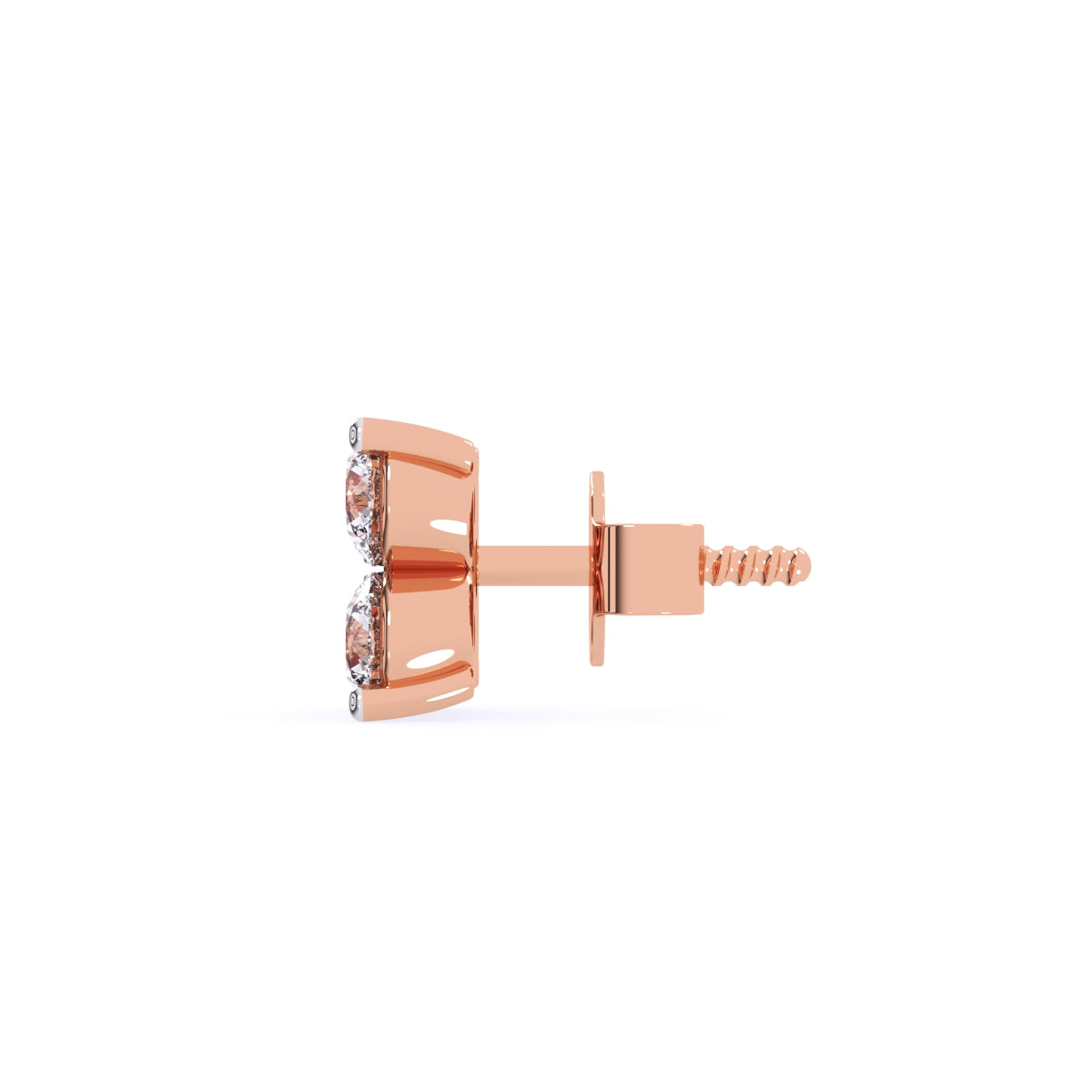 Four Lab Grown Diamond Clover Studs In Rose Gold