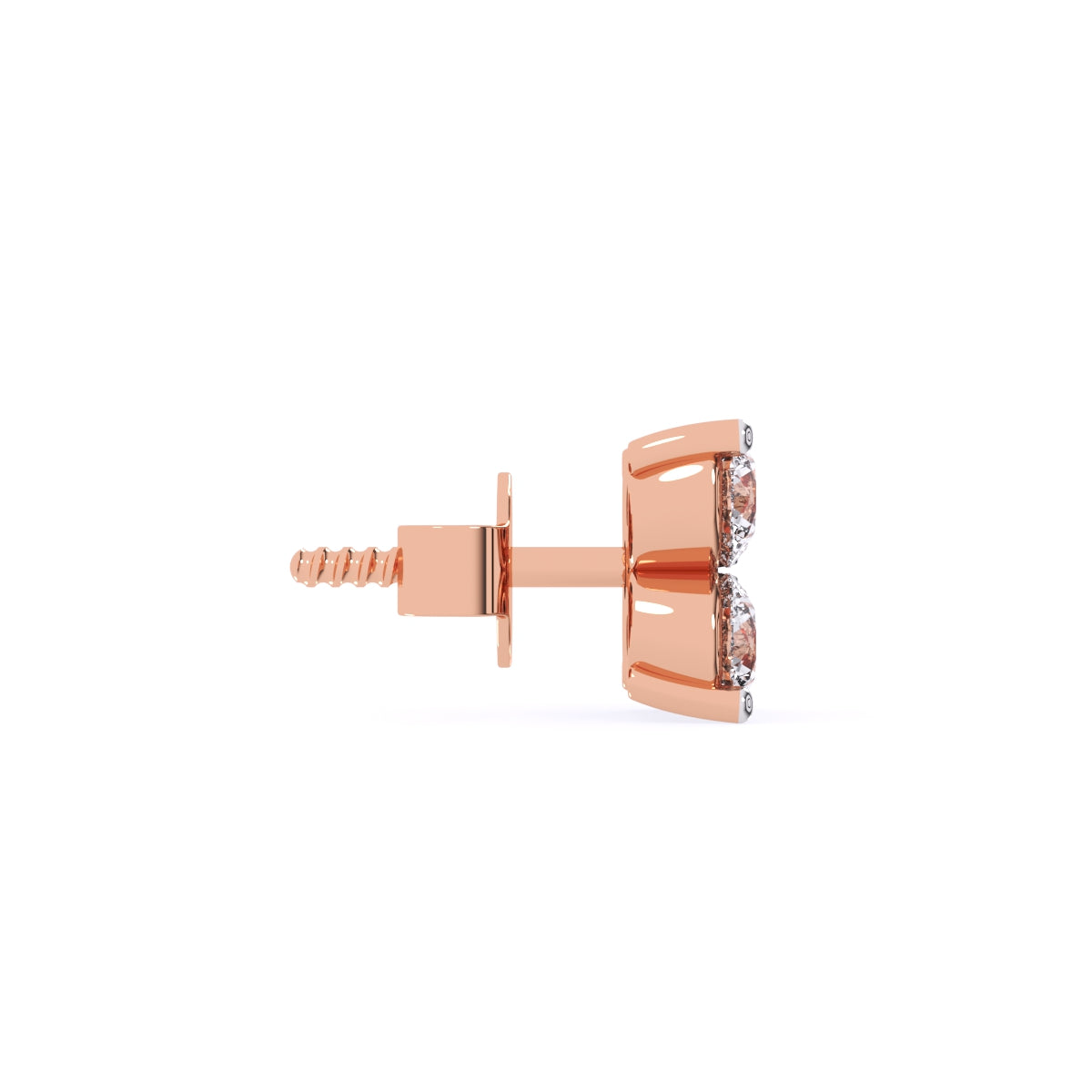 Four Lab Grown Diamond Clover Studs In Rose Gold