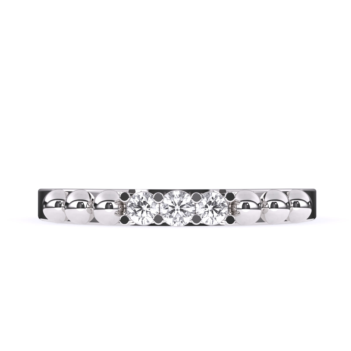 Lavish Three Stone Lab Grown Diamond Band