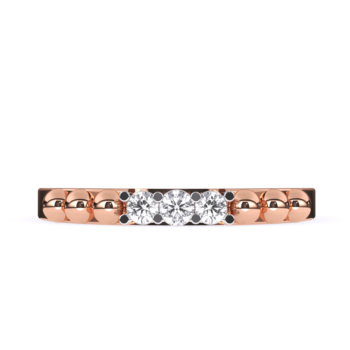 Lavish Three Stone Lab Grown Diamond Band