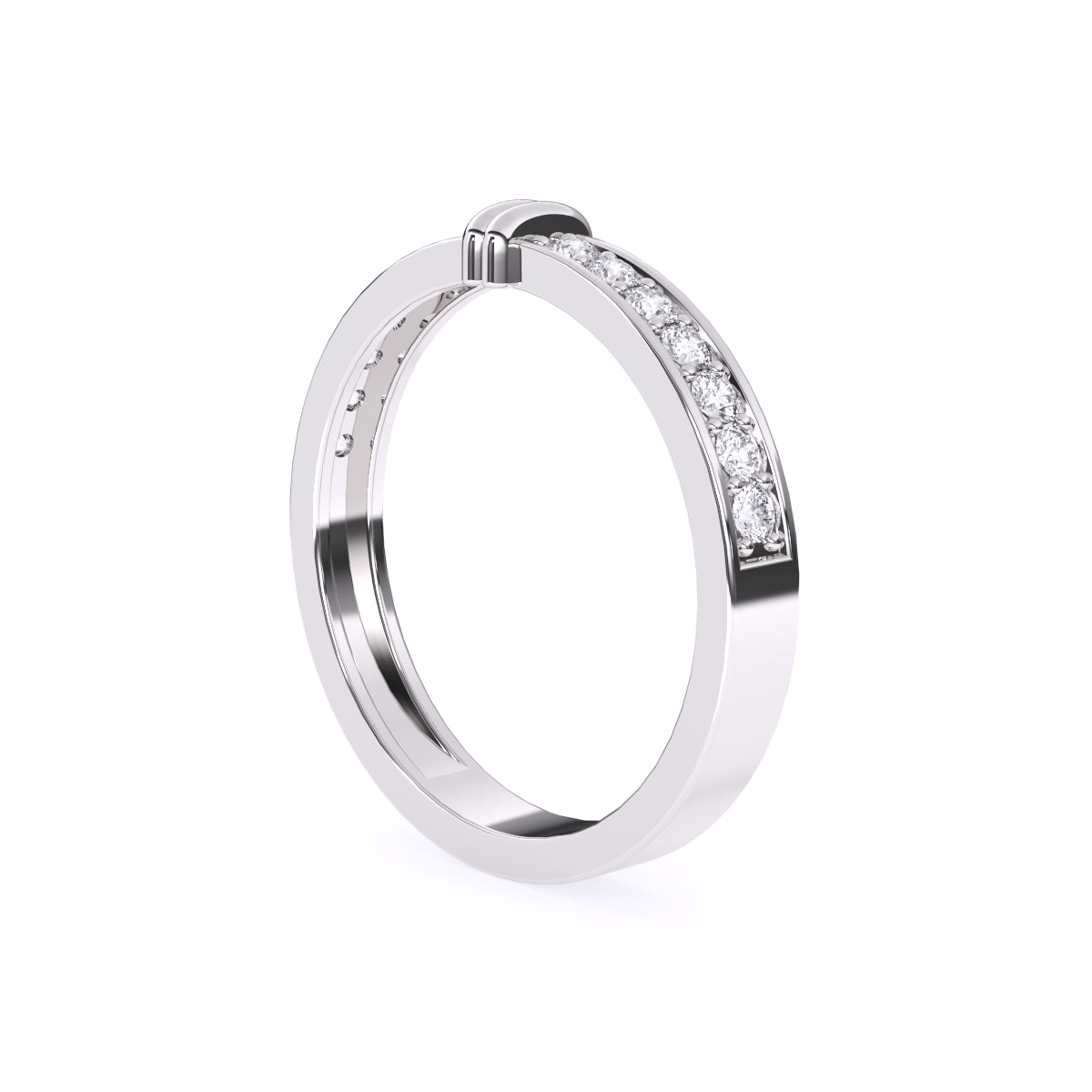 Amazing Round Diamond Two Tone Band For Better Half