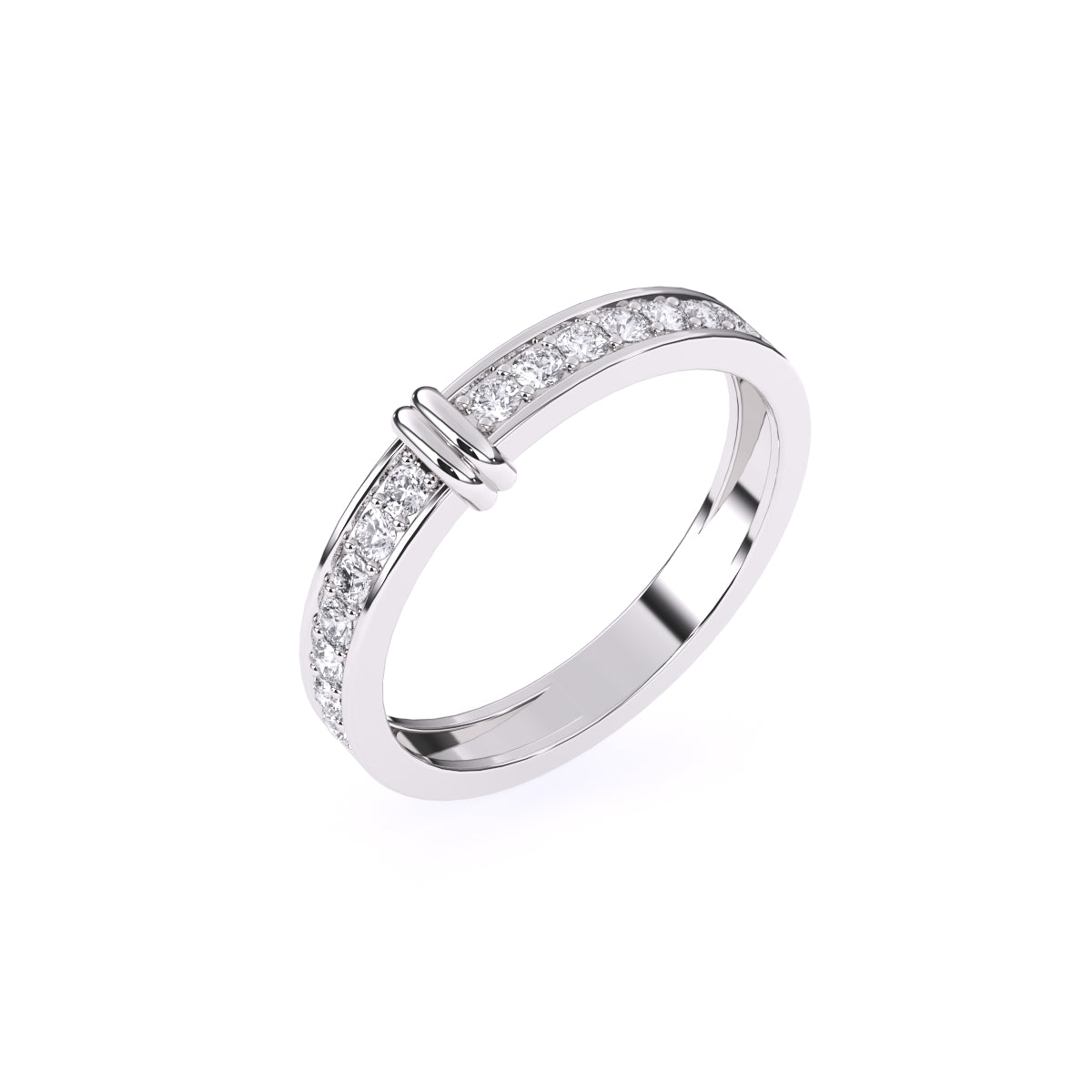Amazing Round Diamond Two Tone Band For Better Half