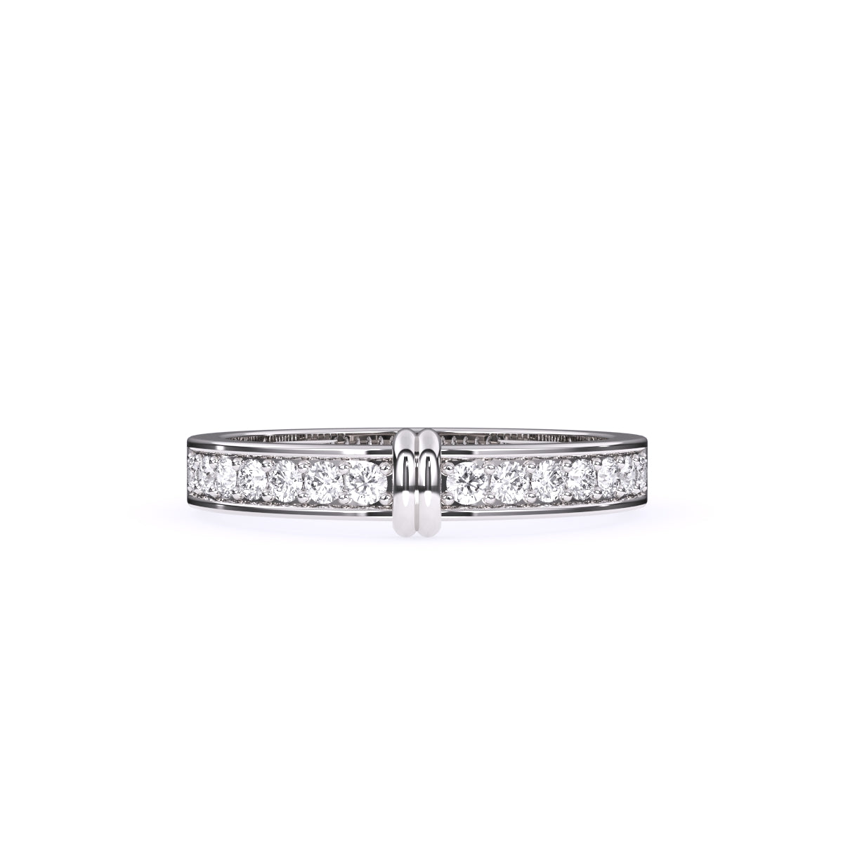 Amazing Round Diamond Two Tone Band For Better Half