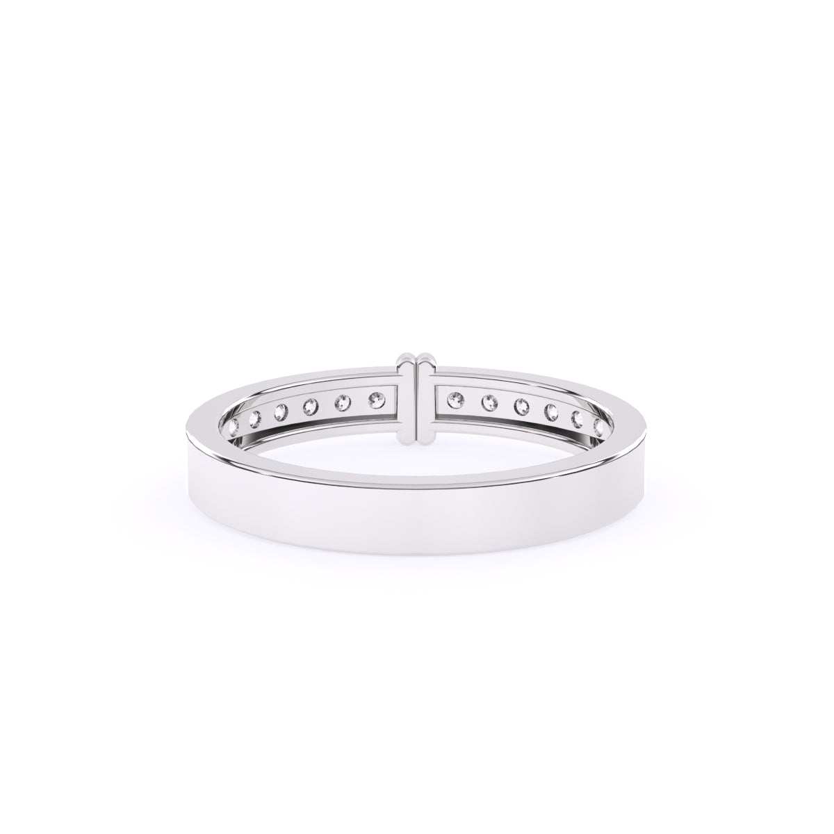 Amazing Round Diamond Two Tone Band For Better Half