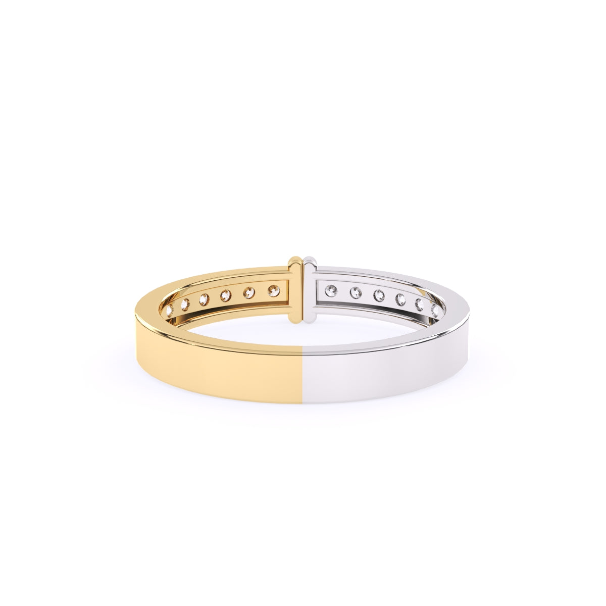 Amazing Round Diamond Two Tone Band For Better Half