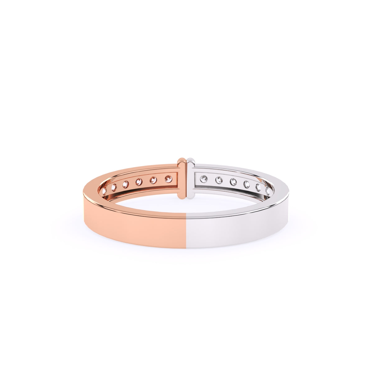 Amazing Round Diamond Two Tone Band For Better Half