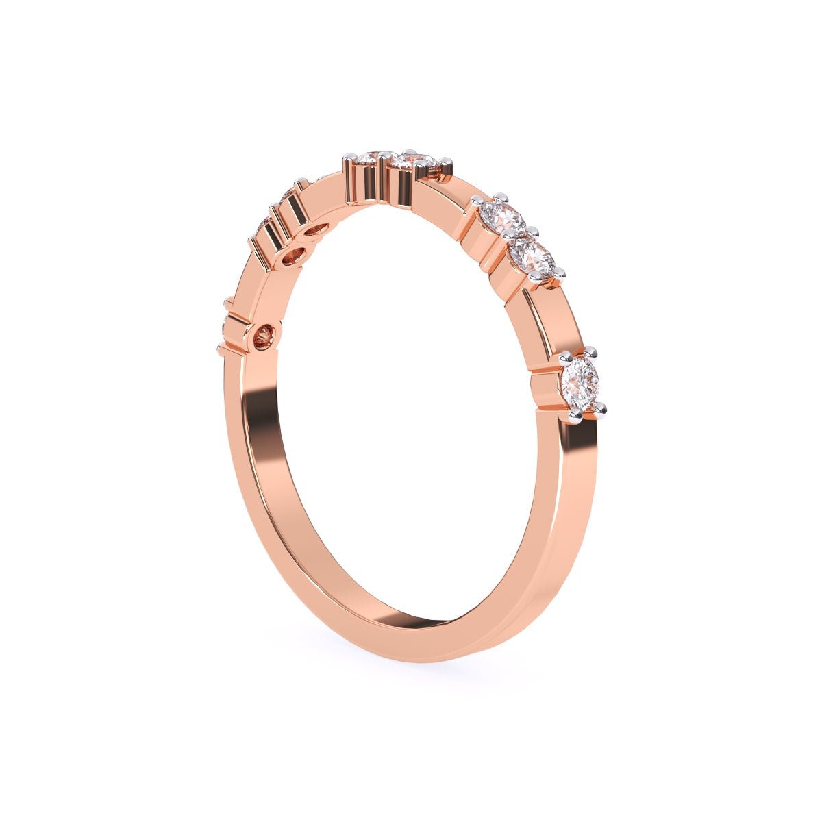 Dazzle Thin Distance Round Diamond Stackable Band
