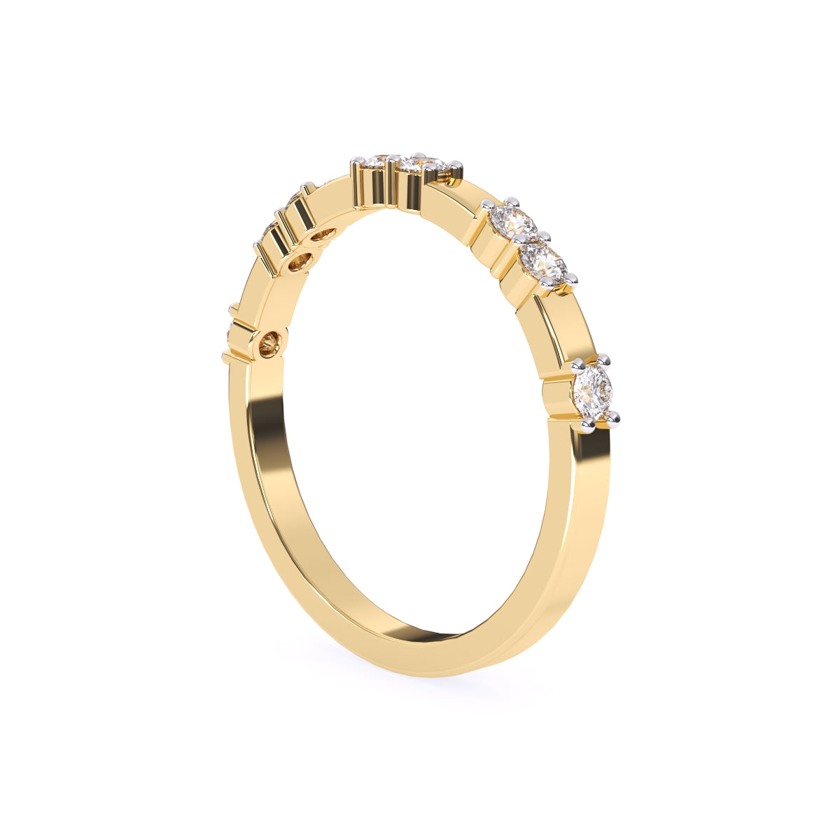 Dazzle Thin Distance Round Diamond Stackable Band