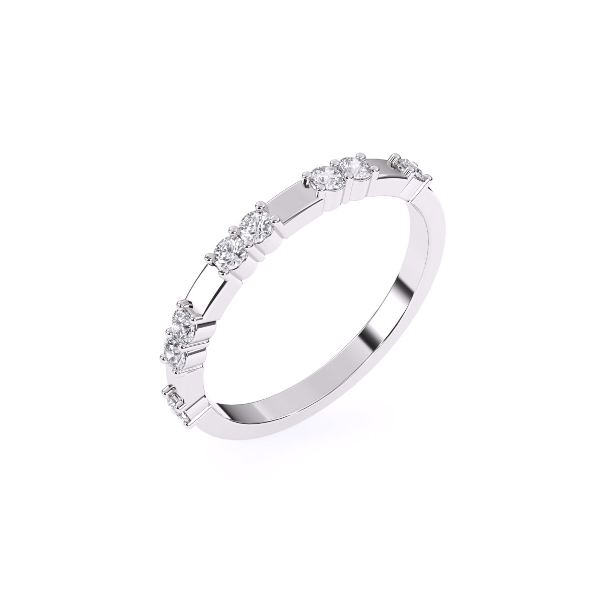 Dazzle Thin Distance Round Diamond Stackable Band