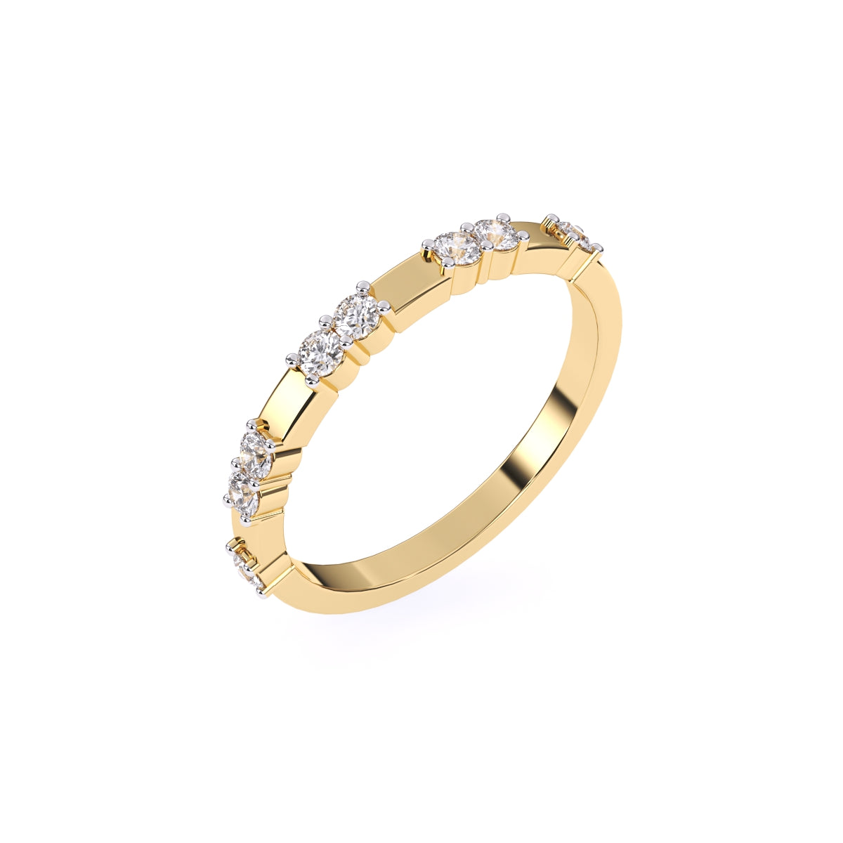Dazzle Thin Distance Round Diamond Stackable Band