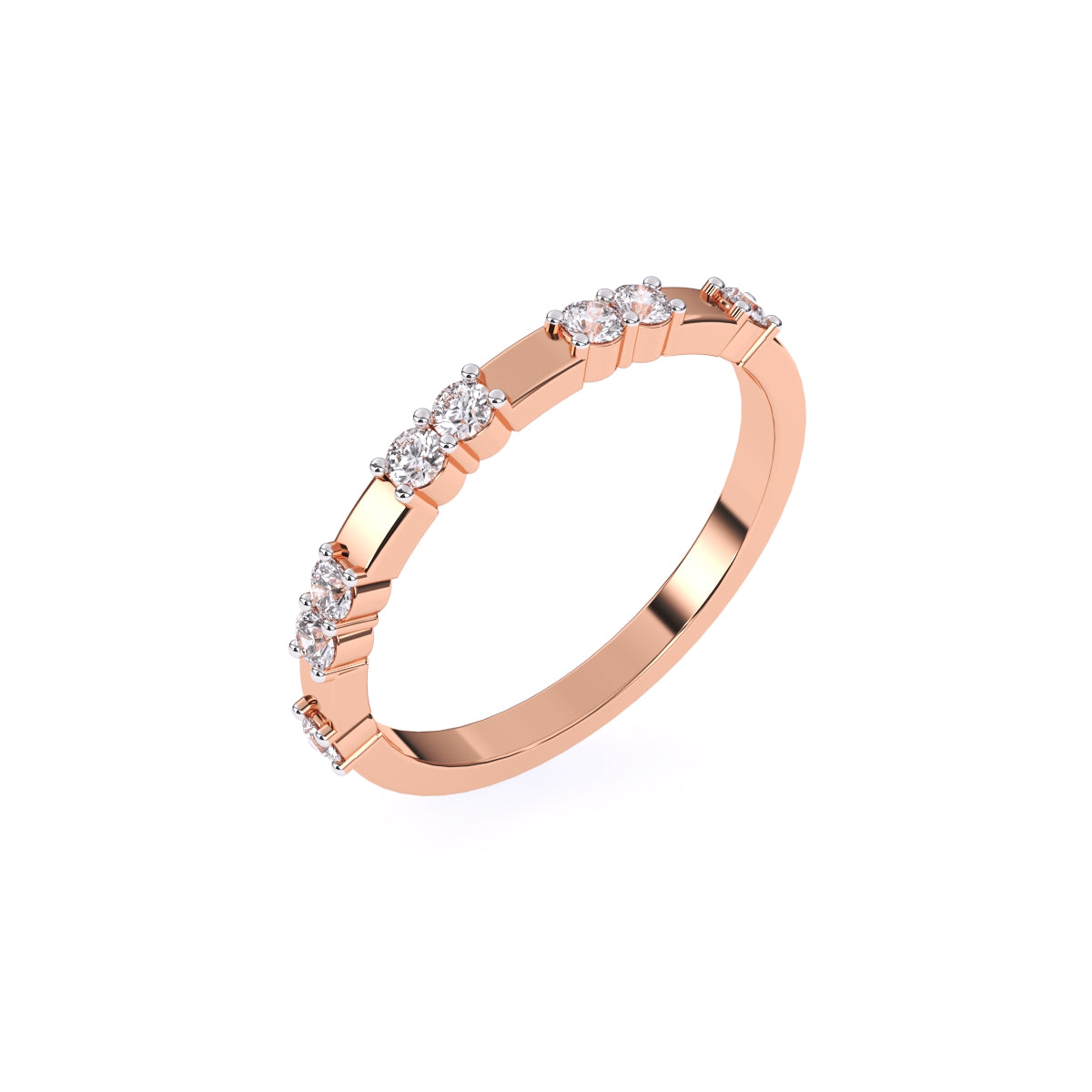 Dazzle Thin Distance Round Diamond Stackable Band