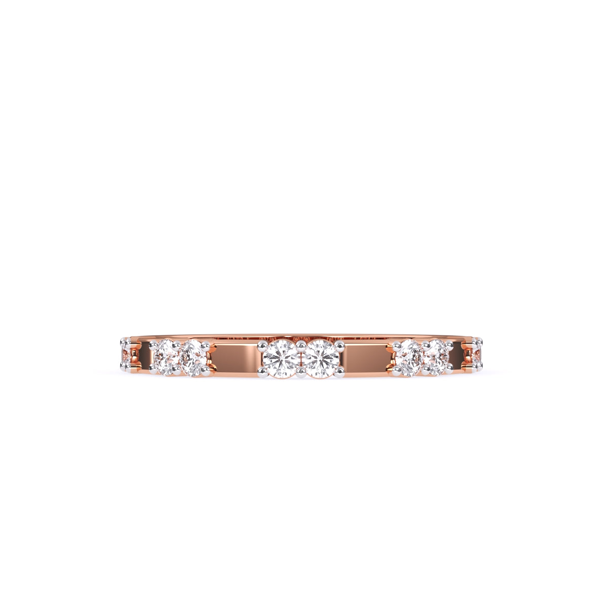 Dazzle Thin Distance Round Diamond Stackable Band