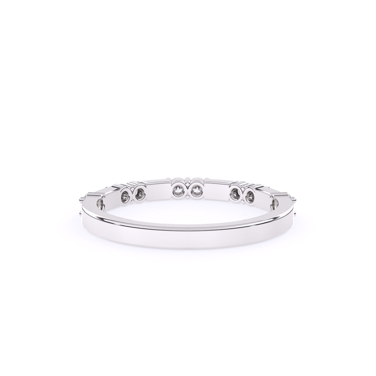Dazzle Thin Distance Round Diamond Stackable Band
