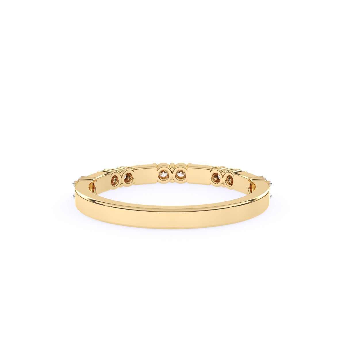 Dazzle Thin Distance Round Diamond Stackable Band