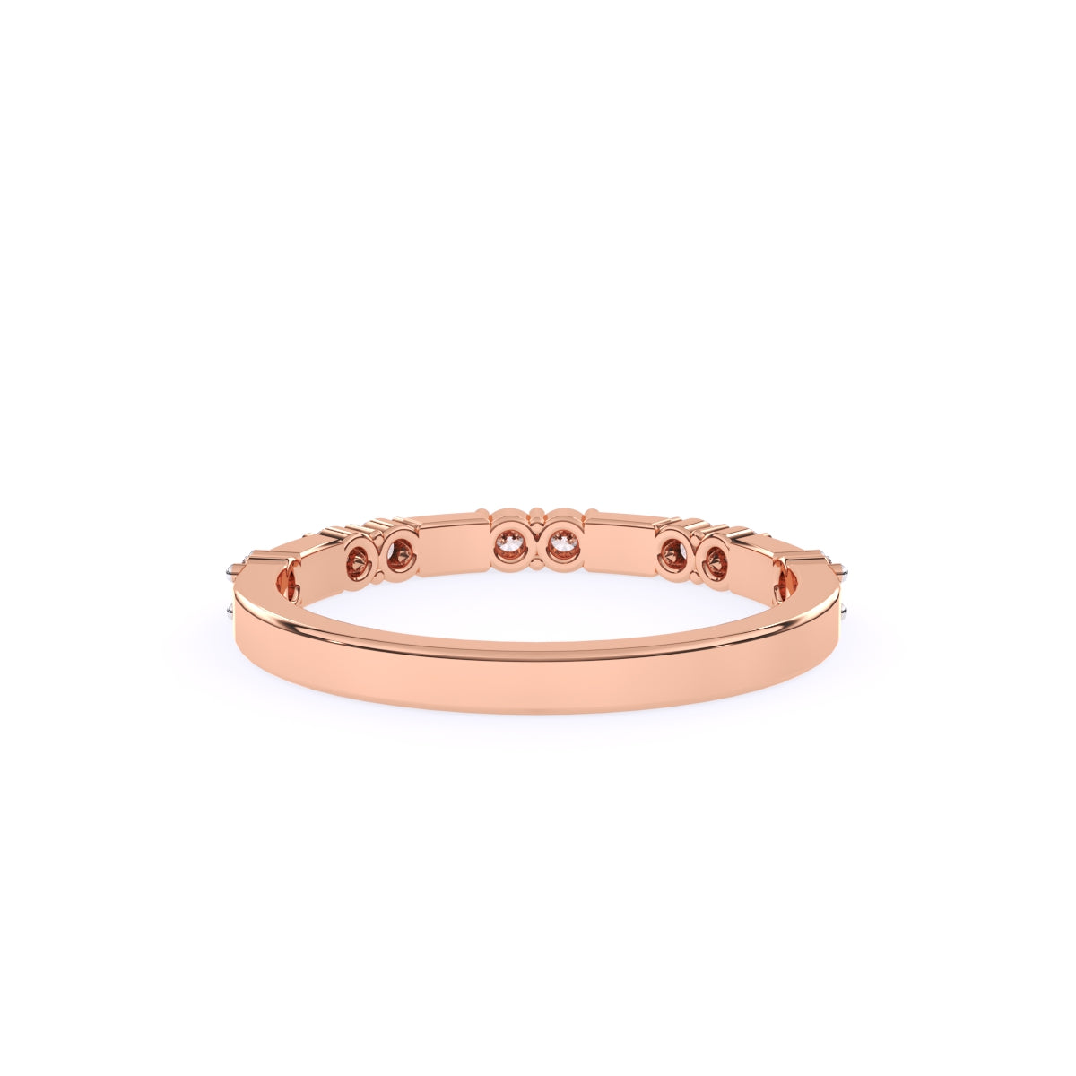 Dazzle Thin Distance Round Diamond Stackable Band
