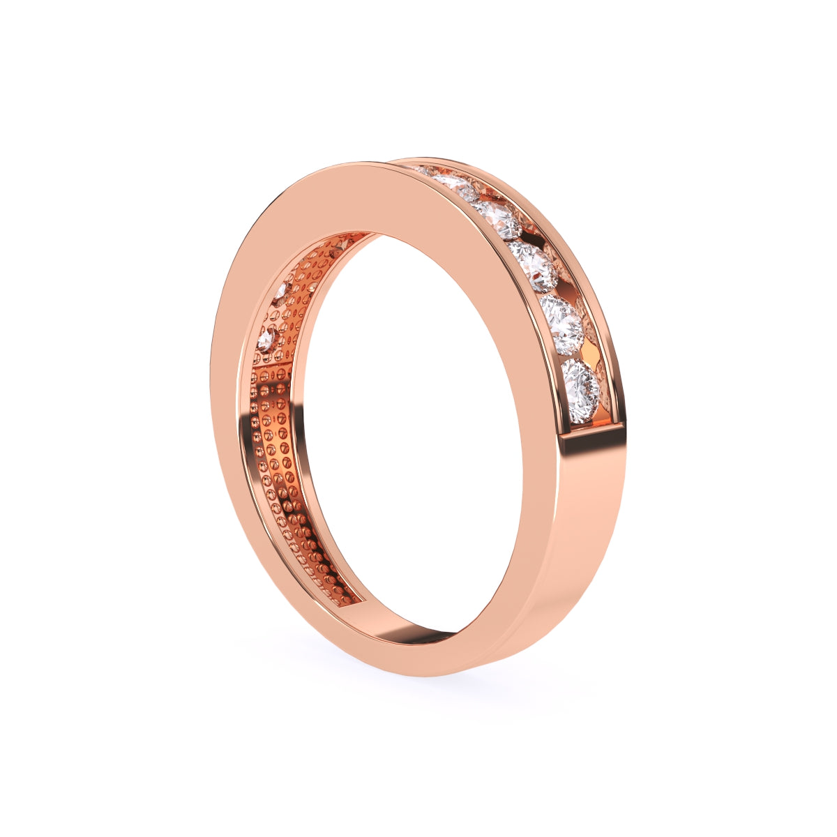 Round Lab Grown Diamond Channel Set Band
