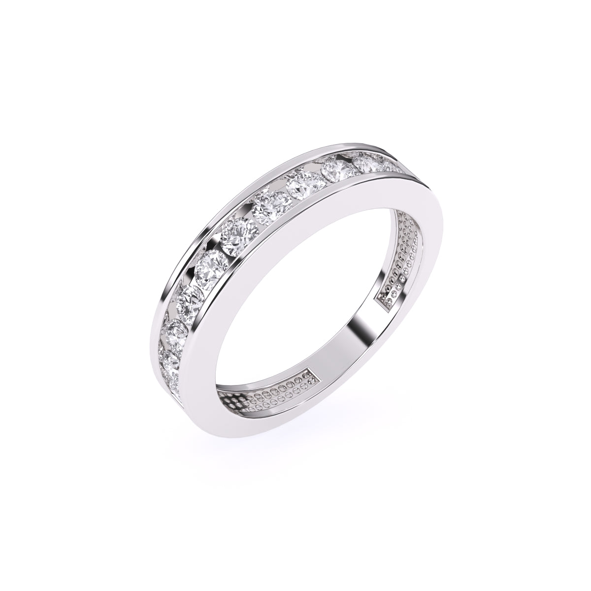Round Lab Grown Diamond Channel Set Band