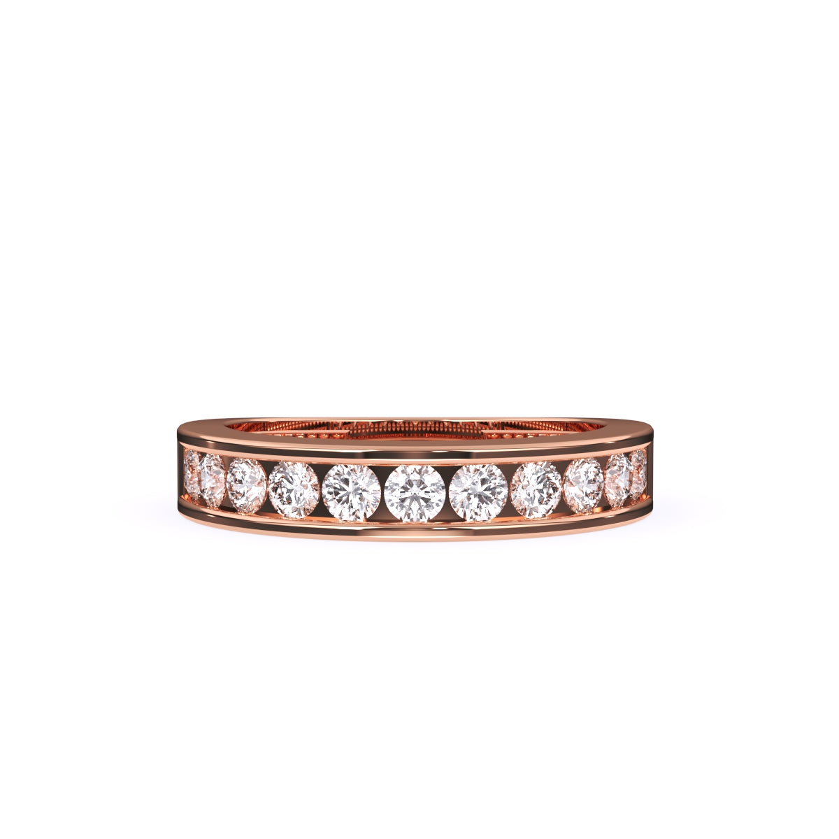 Round Lab Grown Diamond Channel Set Band