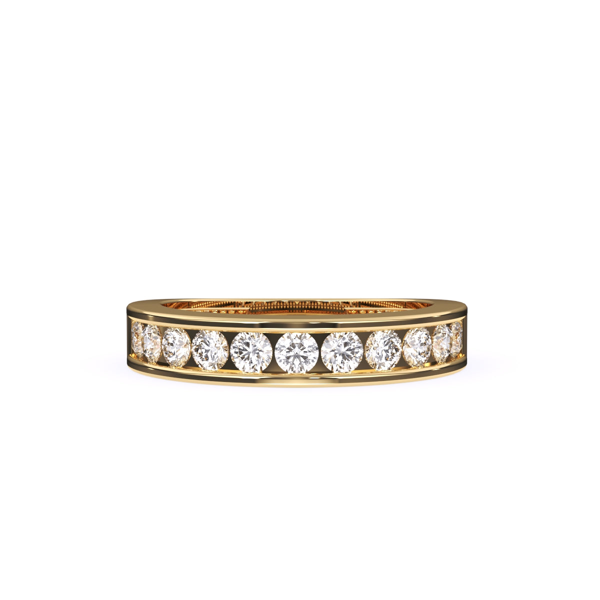 Round Lab Grown Diamond Channel Set Band