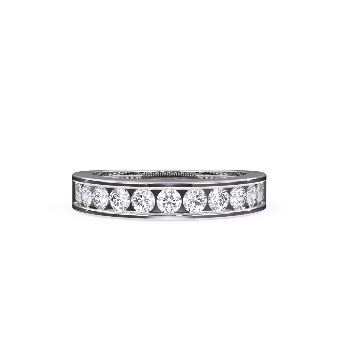 Round Lab Grown Diamond Channel Set Band