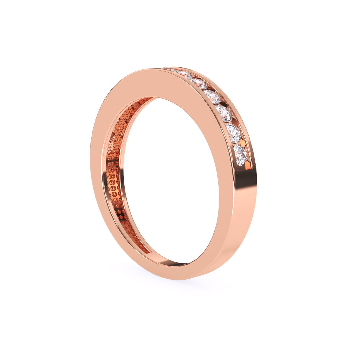 Channel Set Round Diamond Half Eternity Band