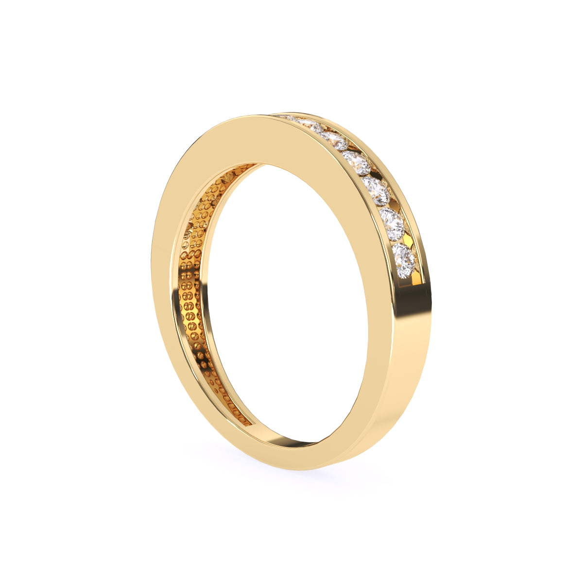 Channel Set Round Diamond Half Eternity Band