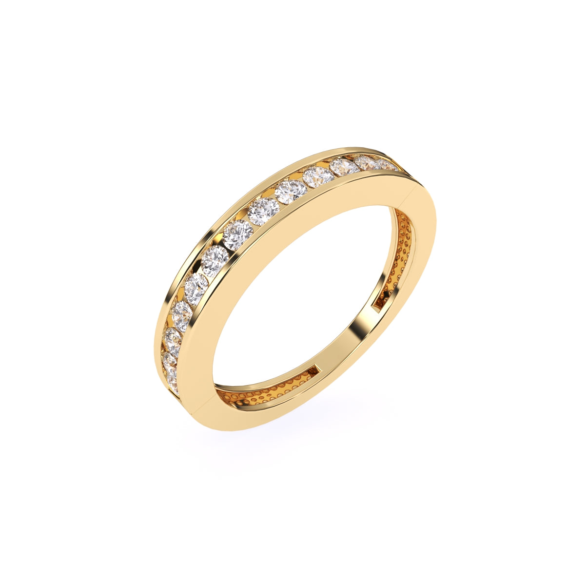 Channel Set Round Diamond Half Eternity Band