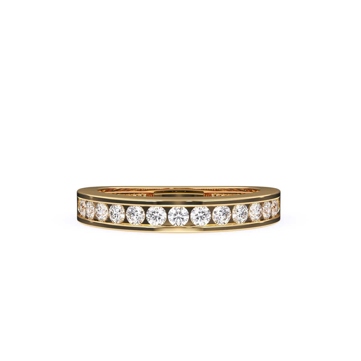 Channel Set Round Diamond Half Eternity Band