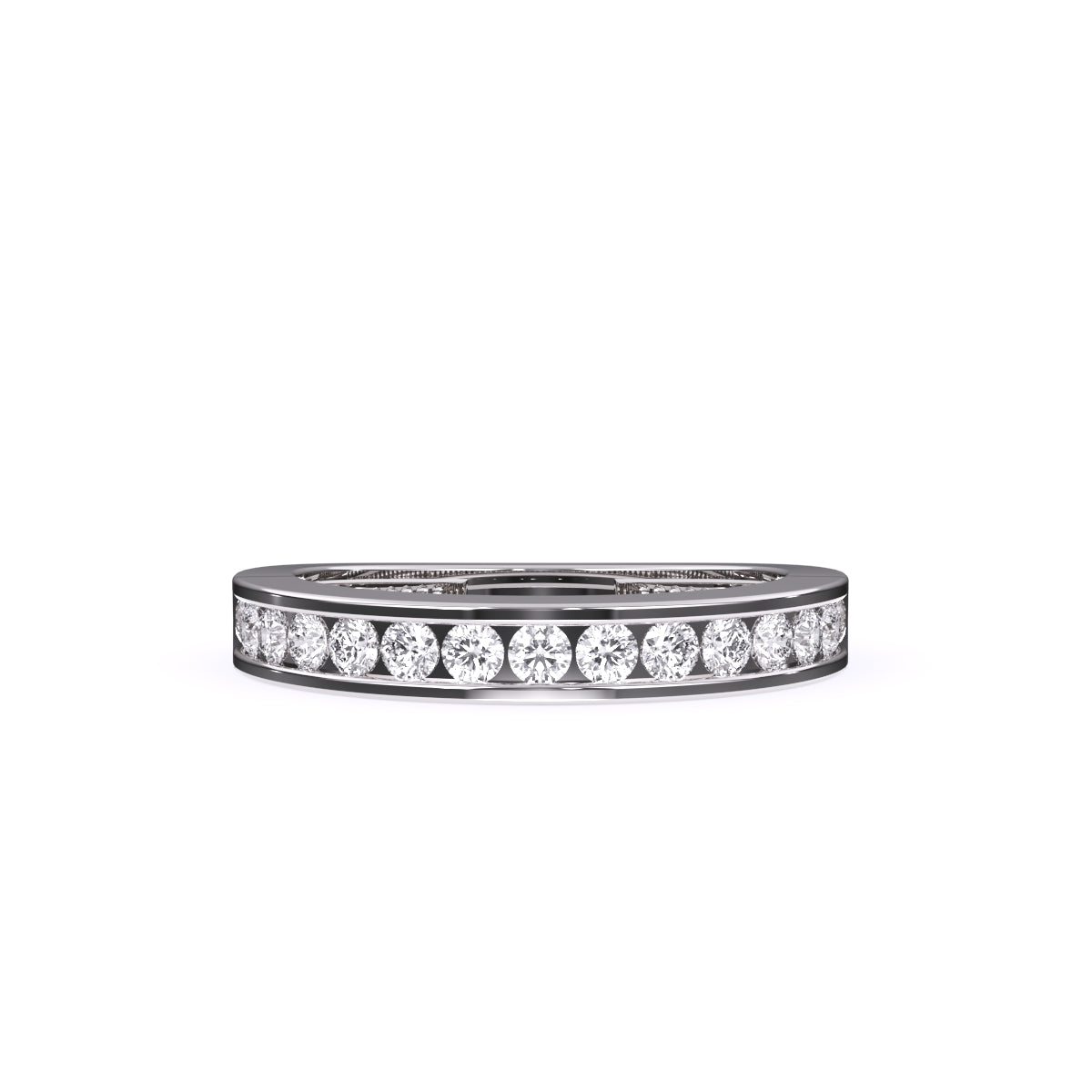 Channel Set Round Diamond Half Eternity Band
