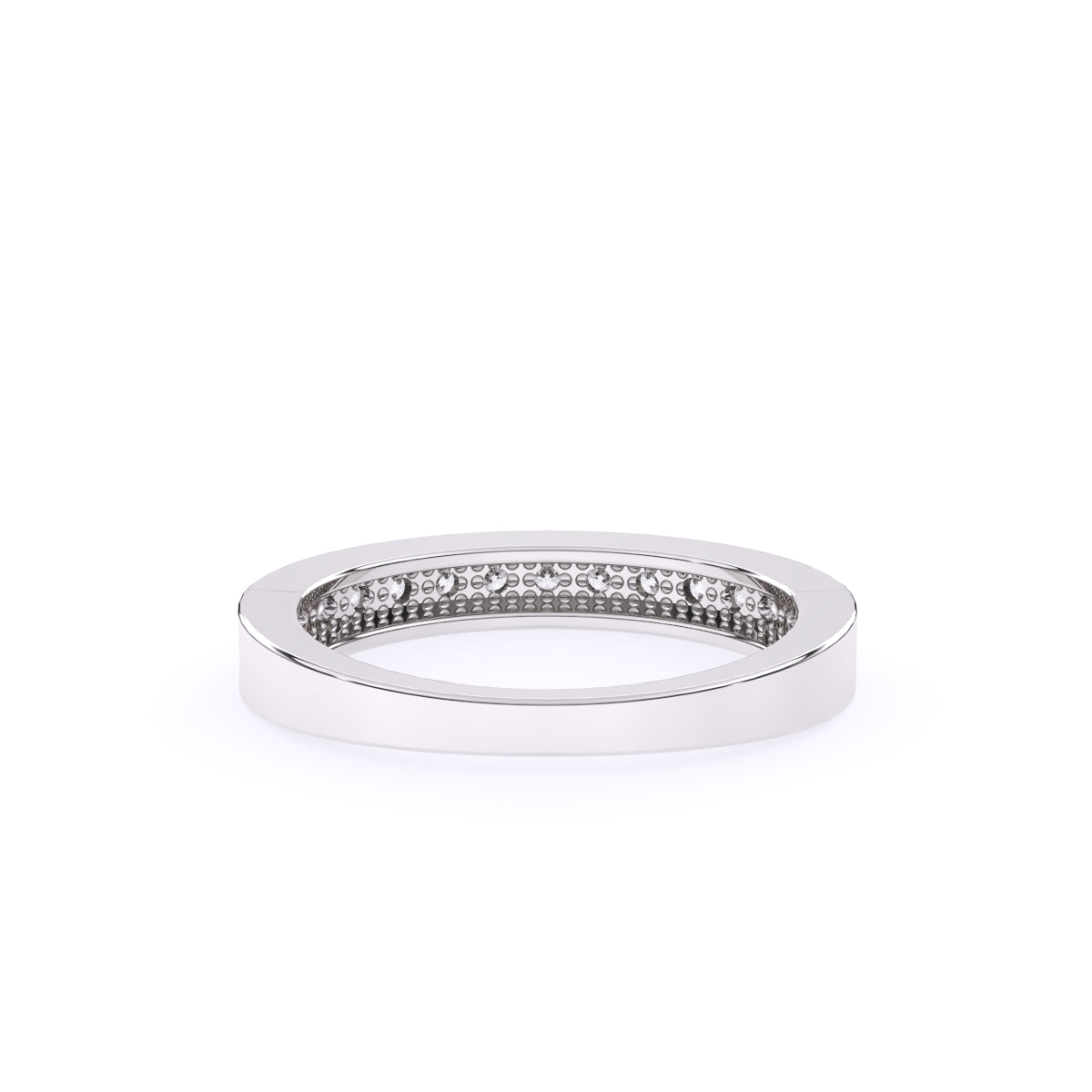 Channel Set Round Diamond Half Eternity Band