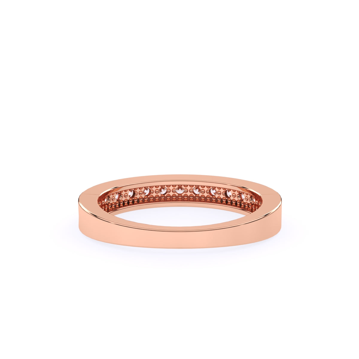 Channel Set Round Diamond Half Eternity Band