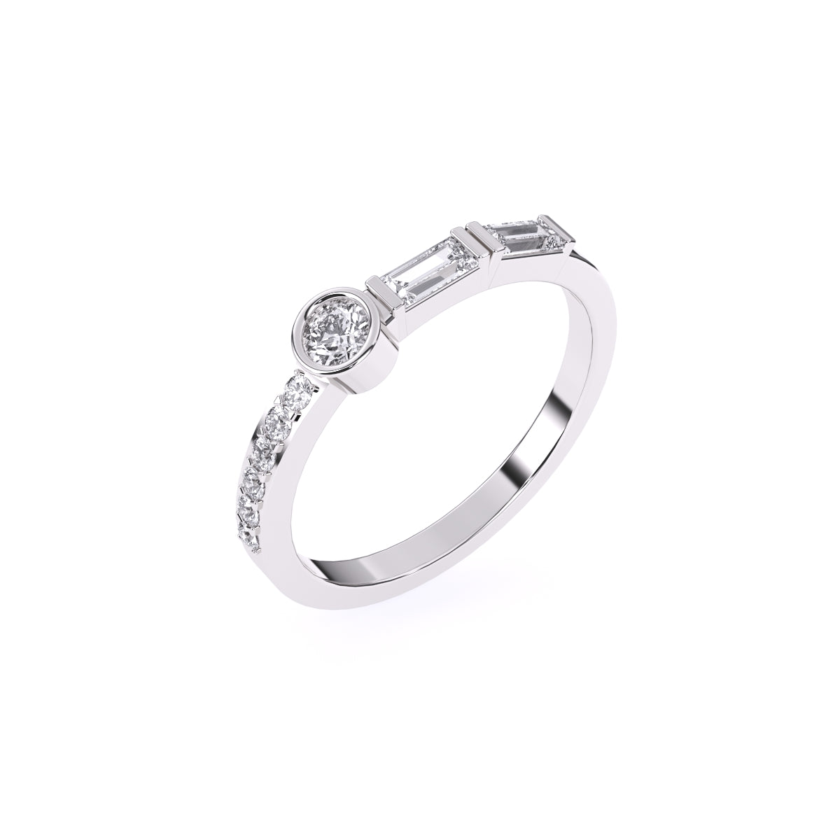 Bezel Set Alternative Diamond Ring For Her