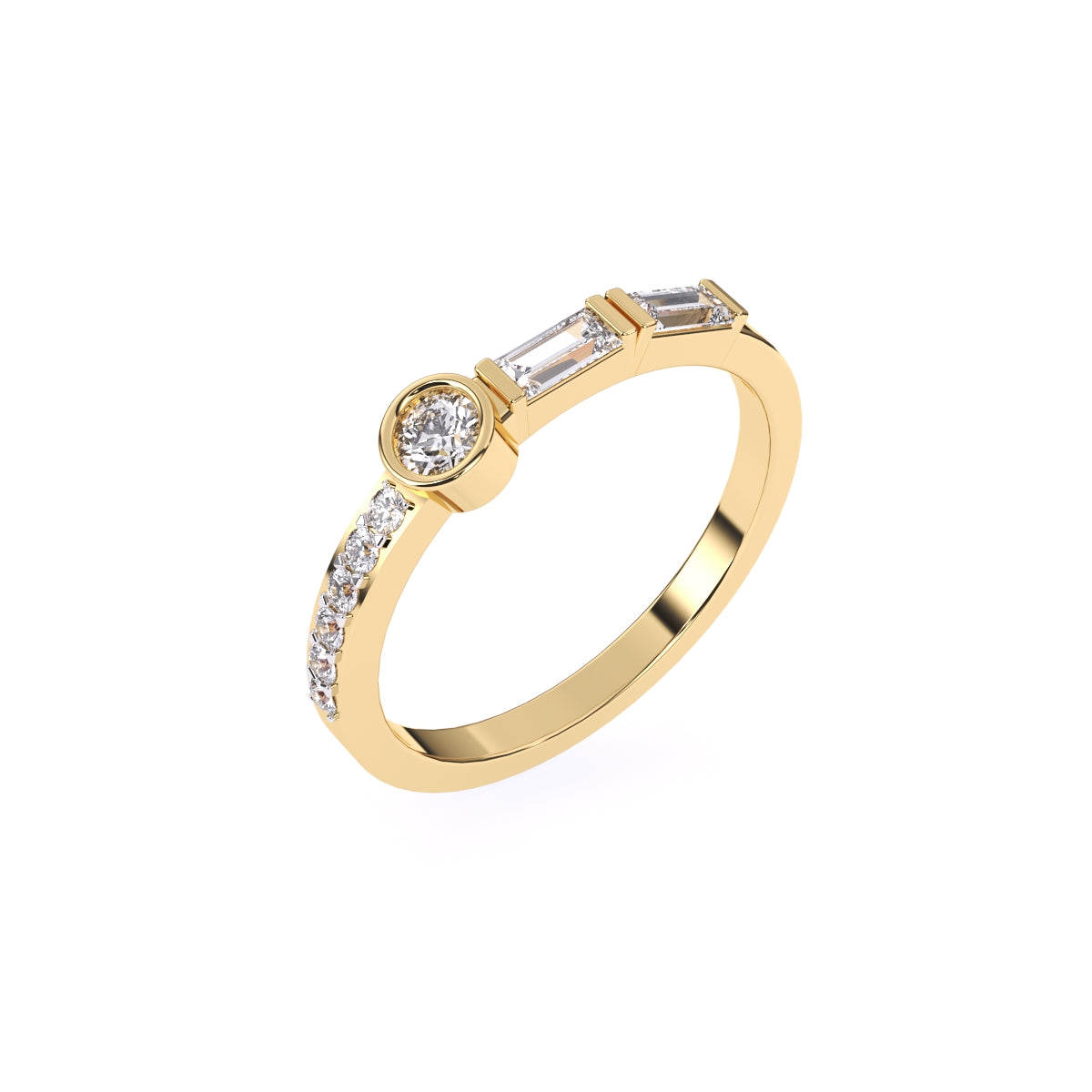 Bezel Set Alternative Diamond Ring For Her