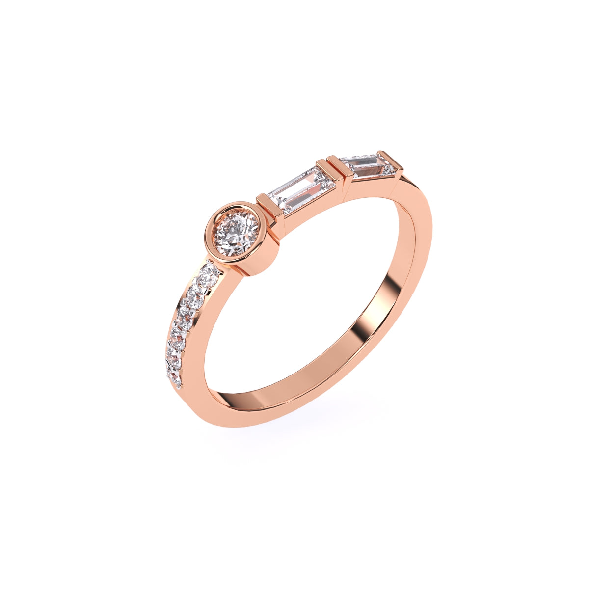 Bezel Set Alternative Diamond Ring For Her