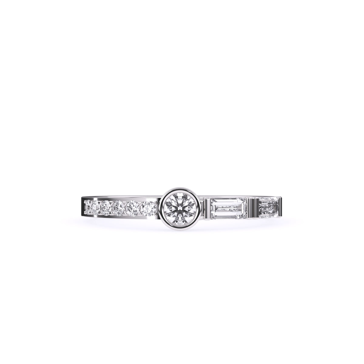 Bezel Set Alternative Diamond Ring For Her
