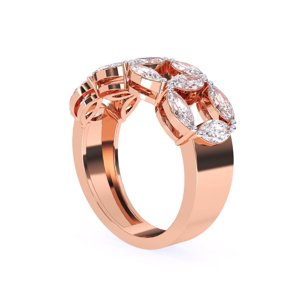 Amazing Marquise Diamond Matching Bridal Band