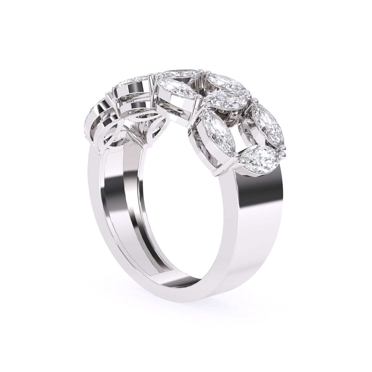 Amazing Marquise Diamond Matching Bridal Band