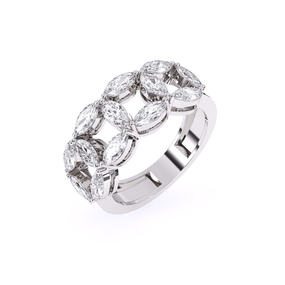 Amazing Marquise Diamond Matching Bridal Band