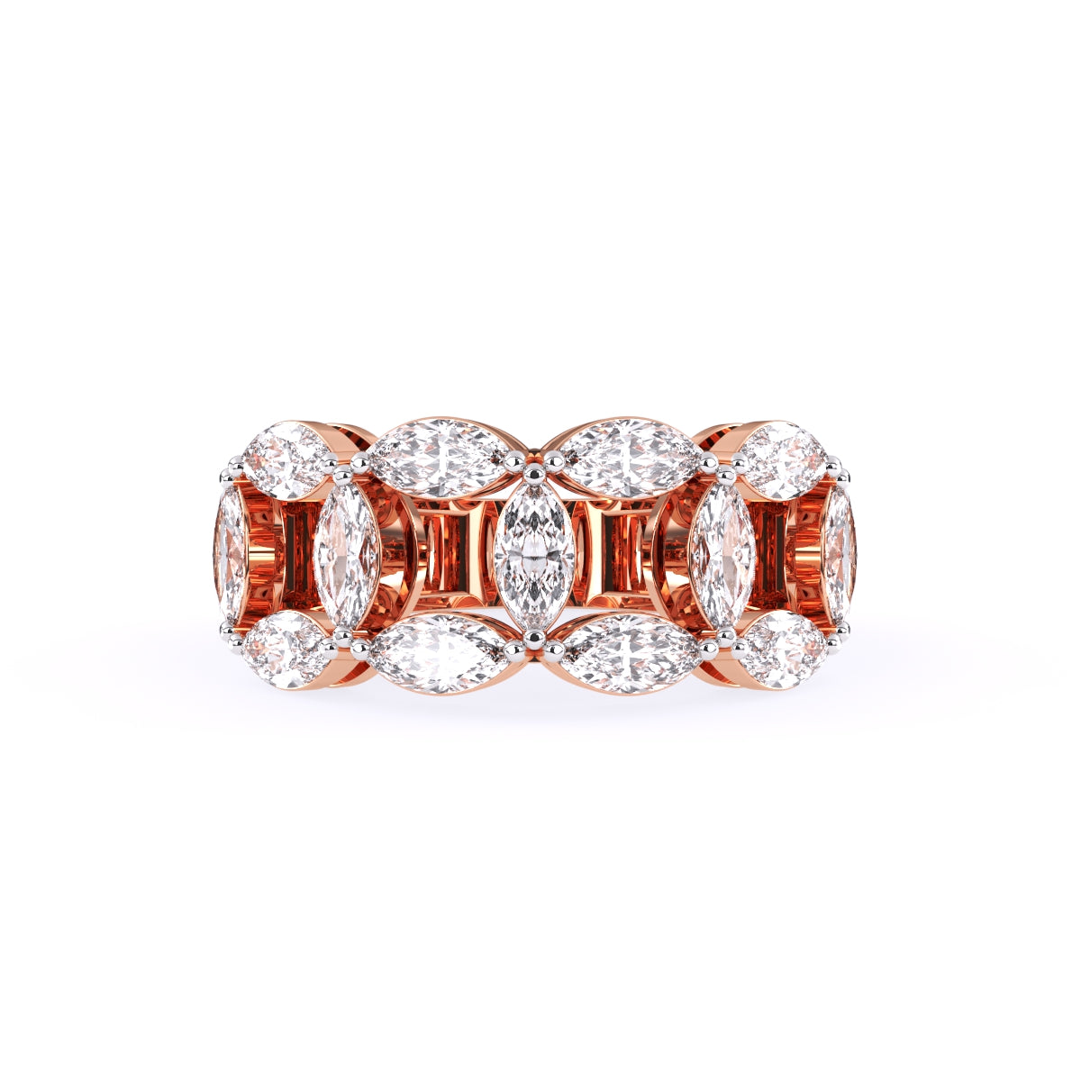 Amazing Marquise Diamond Matching Bridal Band